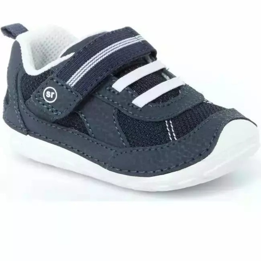 Size 3.5 Wide Baby Stride Rite Blue and White Kids Sneakers